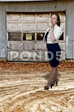 Woman Saying Be Quiet Stock Photos