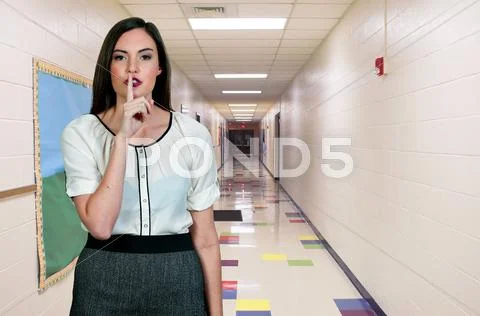 Woman Saying Be Quiet Stock Photos