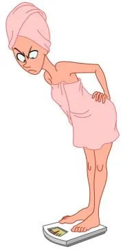 Woman on scale Stock Illustration