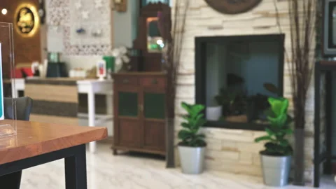 Woman scan check-in QR code by smartphone before entering cafeteria Stock Footage 144557002