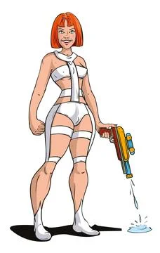 Woman Sci-Fi warrior Illustrazione stock
