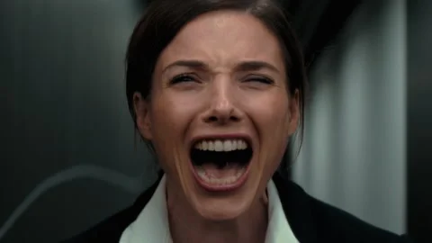 Woman Screaming at the camera Stock Footage 254762329