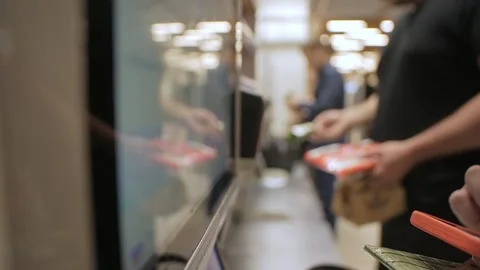 A woman selects items on screen Stock Footage 273008113