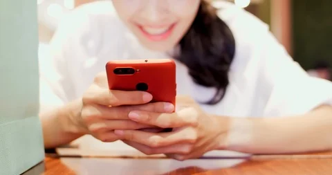 Woman send message Stock Footage 96725801