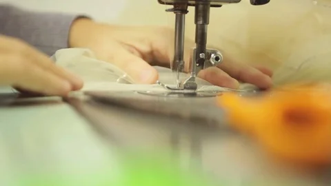 Woman Sewing On The Machine Stock Footage 71986134
