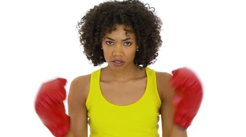 Woman shadowboxing Video stock 7907859