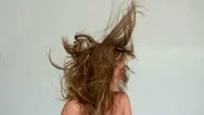 Woman Shaking Her Hair After A Shower Stock Footage