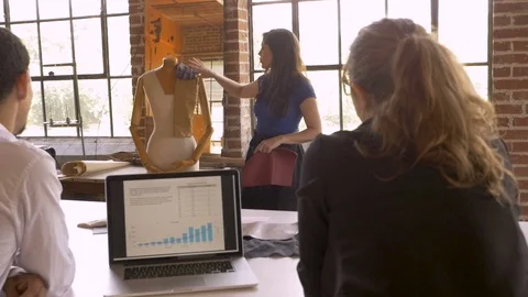 Woman sharing creative ideas during a presentation for growing business Stock Footage 78916841