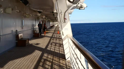 Woman on ship deck Stock Footage 38332812