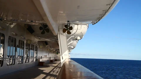 Woman on ship deck Stock Footage 38336910