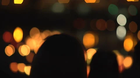 Woman Shooting water lanterns using a mobile phone Stock Footage