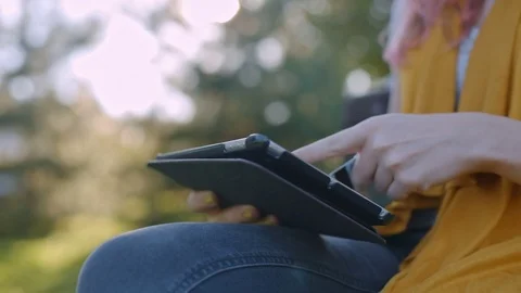 Woman shopping using tablet pc and credit card Stock Footage 72249352