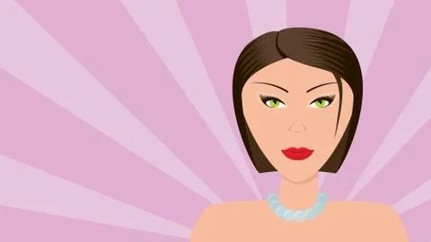 Woman with short hair Stock Illustration