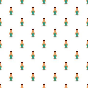 Woman shouting communicating important message seamless pattern Illustrazione stock