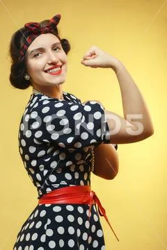 Woman show biceps Stock Photos