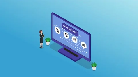 Woman show procurement process on computer Stock Footage 223456551