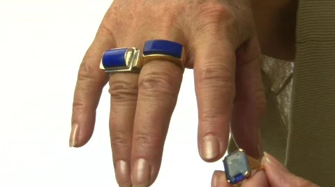 Woman showing jewelry Stock Footage