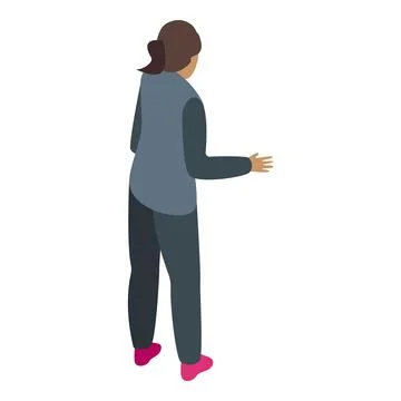 Woman showing something isometric icon business character Stock Illustration