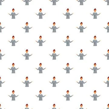 Woman shrugging creating seamless pattern background Stockillustratie