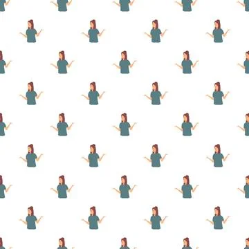 Woman shrugging gesture repeating pattern background イラスト素材