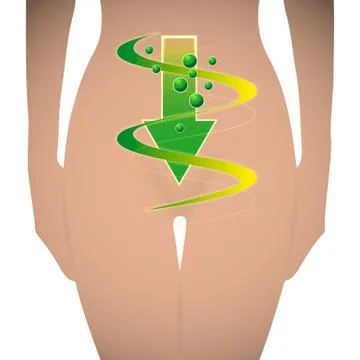 Woman silhouette good digestion Stock Illustration