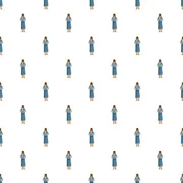 Woman singer pattern representing religious gospel music choir Stock Illustration