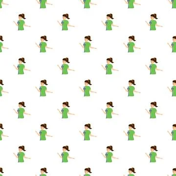 Woman singing into a microphone creating a repeating pattern Stock Illustration