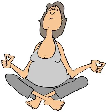 Woman sitting and meditating Stock Illustration