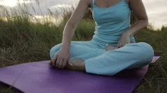 Woman doing yoga in lotus position. Meditation concept. 5173669
