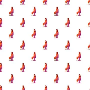 Woman sitting seamless pattern vector background design 스톡 일러스트
