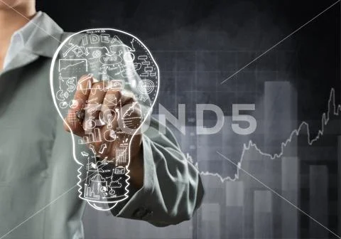 Woman sketching business ideas Stock Photos