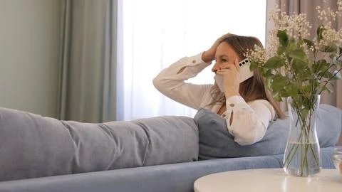 The woman skillfully solves the problem over phone. Close up conversation Solve Stock Photos