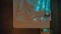 The woman sleeping on the bad and take phone. Evening night. Time lapse 4k or 4k+ Resolution