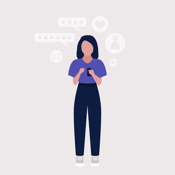 Woman with smartphone Stock Illustration