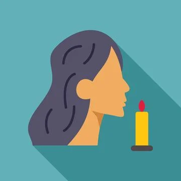 Woman smelling a burning candle in aromatherapy session Stock Illustration