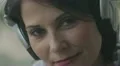 woman smiles with headphones HD Footage