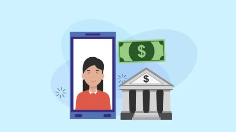 Woman smiling at smartphone screen while banking online transactions move m.. Stock Footage 339081254
