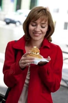 Woman snacking Stock Photos