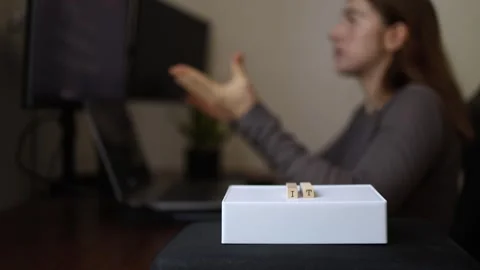Woman solving tech problem Stock-Footage 337570571