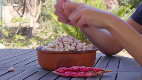 Woman Sorting Beans Stock Footage 165251034