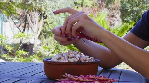Woman Sorting Beans Stock Footage 165308805