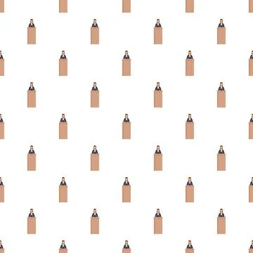Woman speaker at podium pattern presentation background Stock Illustration