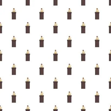 Woman speaker at podium pattern repeating background 스톡 일러스트