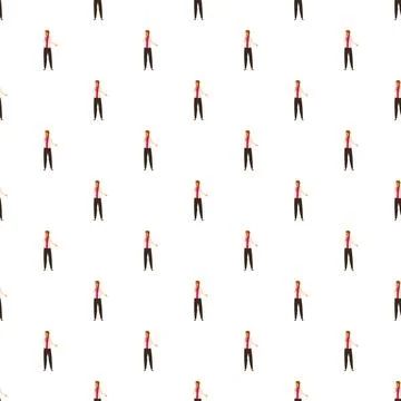Woman speaking into microphone seamless pattern Illustration