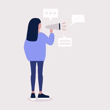 Woman speaks Illustration