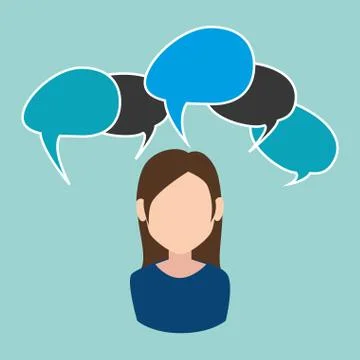Woman with speech bubble Stock Illustration