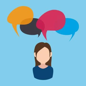 Woman with speech bubble Stock Illustration