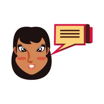 Woman with speech bubble in shape rectangle Stock Illustration