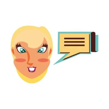 Woman with speech bubble in shape rectangle Stock Illustration