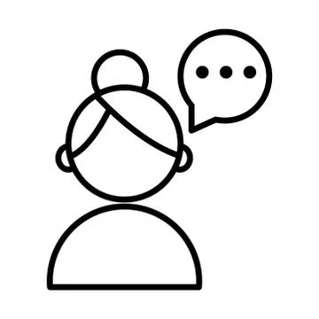Woman with speech bubble technical service line style Illustrazione stock